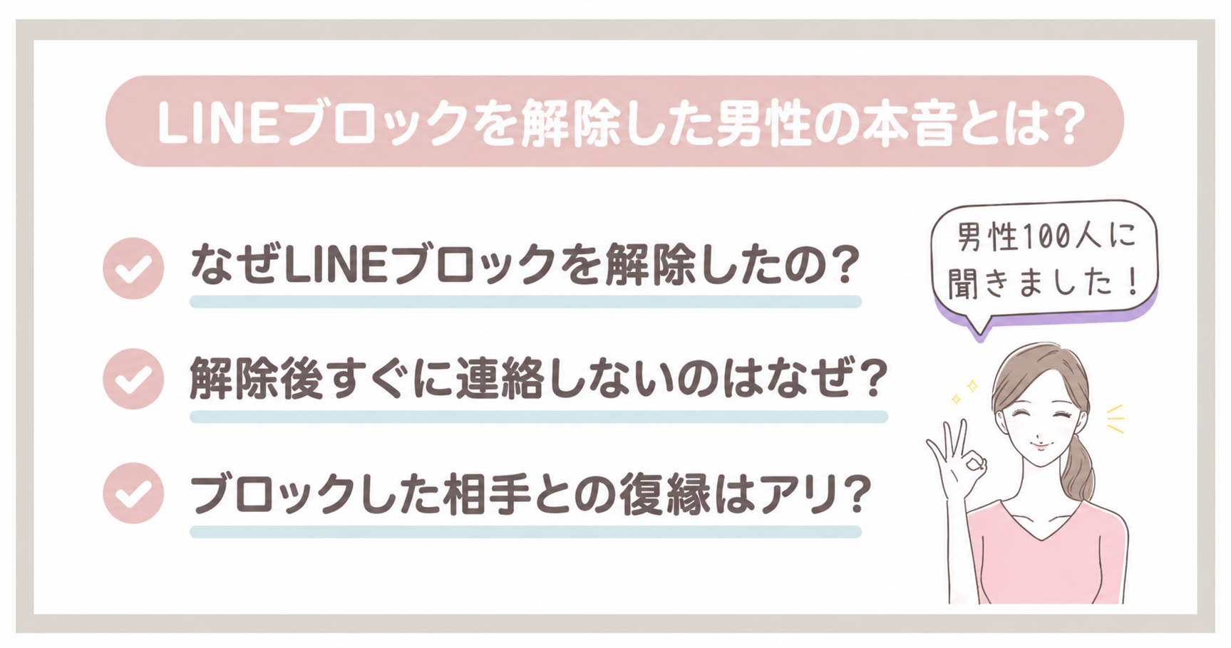 LINEブロックを解除した男性100人への独自調査